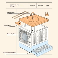 Fournitures pour animaux de compagnie : Cages à oiseaux respirantes en plastique de style français, anti-évasion, pour le bain des perroquets, pour la maison et l'extérieur