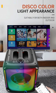 8 inch công suất cao chuyên nghiệp có thể sạc lại không dây BT ngoài trời đa phương tiện nhấp nháy LED ánh sáng Loa di động - Product Image 6