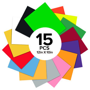 Vinyle thermocollant imprimable en PVC, vinyle thermocollant 12 pouces x 10 pouces, 15 feuilles par paquet, meilleur vinyle thermocollant à repasser - Product Image 2