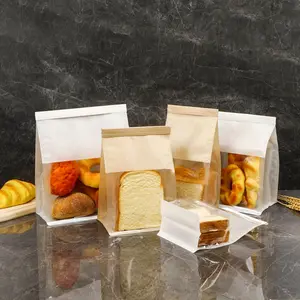 टोस्टर बैग पुन: प्रयोज्य खाद्य भंडारण बैग फ्रीजर के लिए सेवर ग्रील्ड पनीर सैंडविच सफेद ब्राउन शिल्प कागज खाद्य टिन टाई बैग