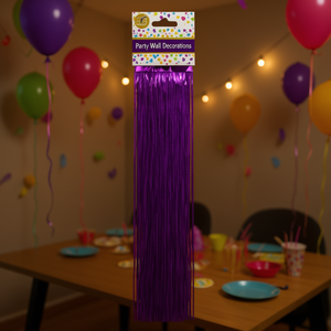Decorazioni da parete viola per feste, decorazioni rettangolari in plastica da appendere, forniture festive per compleanni - Product Image 2