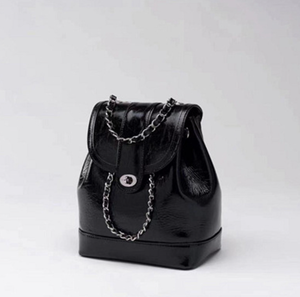 Women's Mini PU <b>Backpack</b> Chain Strap Waterproof <b>School</b> Bag Drawstring Daypack for Daily Travel - Product Image 4