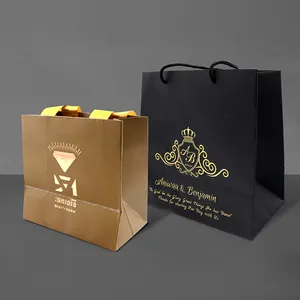 Carta per timbratura in oro lucido borse per il trasporto abbigliamento Shopping borsa regalo per scarpe Boutique
