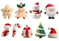 Porte-clés en peluche personnalisé de Noël avec rembourrage en coton PP, design doux, styles variés, breloque de sac de Noël pour cadeau d'anniversaire
