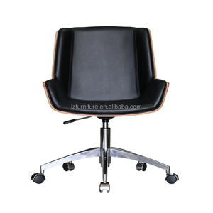 Silla de Oficina Ejecutiva Ergonómica de Diseño Moderno, Estilo Mediados de Siglo, con Respaldo Cruzado, Tapizada en Cuero, para Conferencias, Hoteles y Hogar - Product Image 3