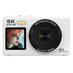 กล้องดิจิตอล 5K Ultra HD 80.0 ล้านพิกเซล ซูม 18 เท่า พร้อมหน้าจอคู่ สำหรับนักเรียน - Product Image 1