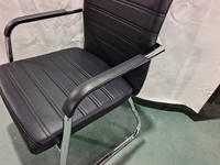 Chaises de salle d'attente en cuir noir pour bureau, vente en gros de mobilier de bureau