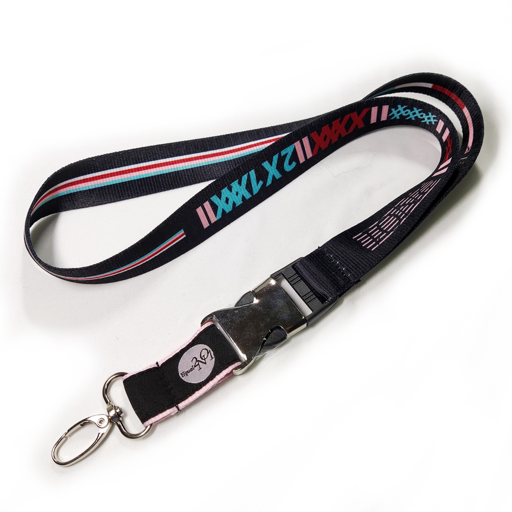 Half Metal Buckle Personalized Woven Logo 25 mm Width Satin Polyester Custom Lanyards with logo Sublimation Image 5