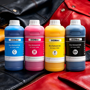 Encre éco-solvant GOOSAM CMYK à faible odeur, couleur stable, séchage rapide, 1000 ml, pour impression sur cuir Epson DX5 DX7 I3200 I1600 XP600 - Product Image 1
