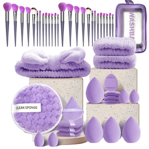 Set de Brochas de Maquillaje con Logotipo Personalizado, Herramientas de Belleza Facial para Mujer, Diadema de Spa, Esponja de Maquillaje Suave, Brochas Cosméticas - Product Image 4