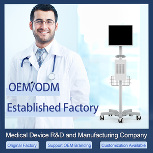 Chariot de dispositif médical de conception industrielle moderne en Chine avec support de roue IV en alliage d'aluminium à hauteur fixe pour tablette <span class=keywords><strong>iPad</strong></span> dans les hôpitaux - Product Image 2