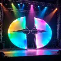 Éventail LED Lumineux Pliant Effet Clair de Lune pour Spectacles Scéniques, Fêtes, Bars, Mariages et Accessoires de Spectacle Nocturne