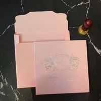 Invitation de mariage de luxe à couverture rigide, monogramme personnalisé, dorure argentée, invitations de mariage personnalisées, papeterie de mariage en gros