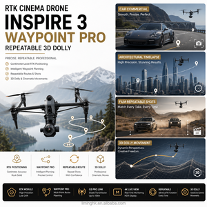Inspire 3 RTK Cinema Drone ชุด Waypoint Pro สำหรับกำหนดเส้นทางซ้ำได้ ระบบ 3D Dolly เพื่อการวางแผนการถ่ายภาพทางอากาศที่แม่นยำ ชุดอุปกรณ์สำหรับงานถ่ายทำภาพยนตร์ - Product Image 1