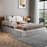 Modernes Schlafzimmermöbel Stauraum-Bett Multifunktionales Tatami-Kingsize-Holzbett