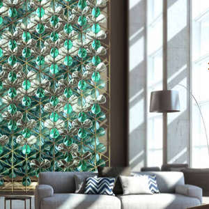 באיכות גבוהה מותאם אישית קריסטל נירוסטה קיר שוג 'י מחיצת חדר מסך חוצצים - Product Image 3