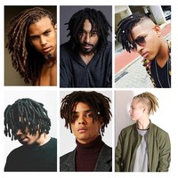 Extensions au crochet 100% cheveux indiens Remy pour hommes, style Afro Rasta Dreads Locs, aspect naturel, double épaisseur, couleurs et tailles personnalisées disponibles