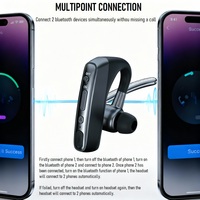 Auriculares deportivos V8 de gran venta con micrófono largo, chipset JL, gancho LED y 20H de reproducción ENC 5.2 para negocios y conducción.