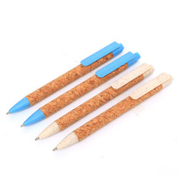 Stylo à bille rétractable en paille de blé durable FEMA, personnalisable avec logo, pour étudiants, promotionnel, papeterie de bureau en gros