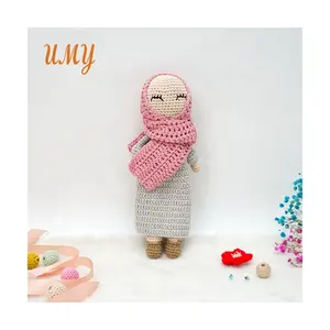 Handgemachte Geschenke Muslim Hijab Amigurumi Eid Spielzeug Ramadan Spielzeug Islamische Häkel puppe