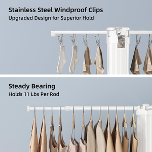 ราวตากผ้าแบบพับได้ 4 ขา พร้อมล้อเลื่อน - Product Image 2