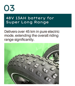 Bicicleta Eléctrica Original Nueva X9 MINI de 250W con Motor sin Escobillas, Llantas Anchas y Batería de 48V 13AH - Product Image 6