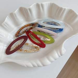 Mini Clip a presión ovalado colorido leopardo francés horquilla pasador francés horquilla para mujer - Product Image 2