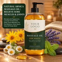 Minyak Pijat Arnica Alami Terbaik untuk Menghilangkan Nyeri, Bengkak, dan Memperbaiki Sirkulasi Jauh di Bagian Sendi, dengan Label Kustom OEM ODM