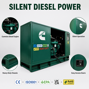 เครื่องกำเนิดไฟฟ้าแบบเงียบ Danyo Cummins Weichai Yuchai Perkins 40 กิโลวัตต์ 50 สำหรับเครื่องกำเนิดไฟฟ้าแบบเงียบ 60 เฮิรตซ์ สตาร์ทอัตโนมัติ 1800 รอบต่อนาที เฟสเดียว ราคา - Product Image 1
