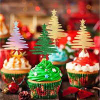 Décorations de Noël pour cupcakes et gâteaux, pics décoratifs pour cupcakes, décorations de gâteaux, fournitures pour fêtes de Noël