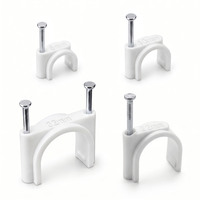 Clips de câble en acier haute résistance ronds 16mm 20mm 25mm CE RoHS, clips de fixation de câbles pour mur