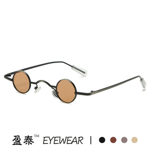 Yingtai Eyewear <b>Round</b> <b>Sunglasses</b> Metal <b>Frame</b> UV400 Polarized Unisex Fashion Street Style - Product Image 3