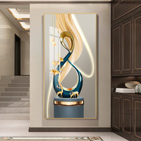 Décoration de porche moderne et simple, affiche d'image à imprimé géométrique, art mural abstrait en porcelaine de cristal 5D, décoration intérieure