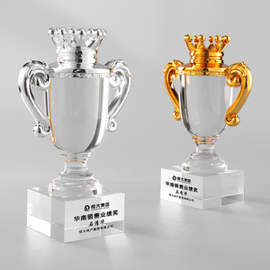Cúp pha lê thể thao, giải thưởng, cúp vô địch bằng nhựa mạ vàng bạc đồng, thiết kế vương miện sang trọng mới của JZ - Product Image 2