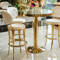 Bars d'hôtel modernes d'extérieur Design de luxe Banquet de mariage Événement Table à base de métal en acier inoxydable Bar à cocktails
