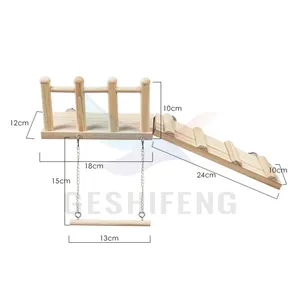 Wooden Bird Ladder Toys For Parrot Pet Swings Hanging Bridge Cage Training Accessories
