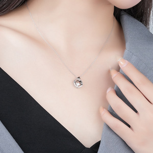 S925 เงินสเตอร์ลิง ทูโทน ฮอลโลว์ สตาร์ ไซร์คอนจี้สร้อยคอ เครื่องประดับอันหรูหราทันสมัยสำหรับผู้หญิง ของขวัญสวมใส่ทุกวัน - Product Image 5