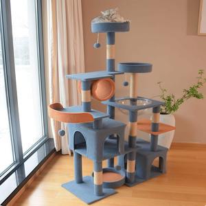 Çok seviyeli büyük kedi kulesi kapalı kedi tırmalama mesajları standı evi Kitty kınamak için komik kedi oyuncaklar yavru Pet oyun evi - Product Image 2