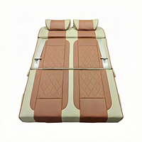 Vente en gros directe usine : Siège de fourgonnette 2 places en cuir PU marron beige bicolore, lit rabattable réversible, pièces pour camping-car