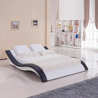 Meubles de chambre à coucher, cadre de lit king size en similicuir, design moderne de luxe, cadre de lit LED, lits capitonnés de luxe queen size
