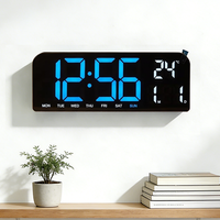 Nouvelle Horloge Murale de Bureau Numérique LED Moderne avec Alarme, Affichage Grand Format, Fonction Snooze, Calendrier et Température, Compte à Rebours/Compte à Rebours, Idéale pour la Maison et la Chambre