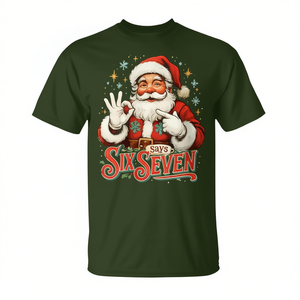 Camiseta navideña Santa Says Six Seven, regalo navideño para hombre, diseño humorístico para el 67.º cumpleaños - Product Image 2