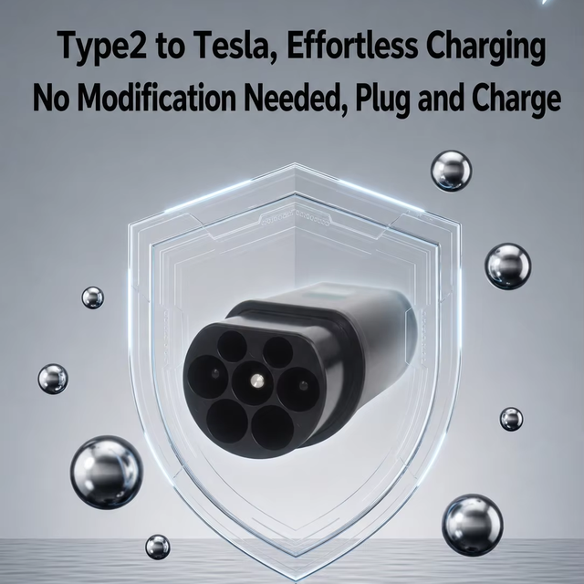 OEM Type 2 to Tesla NACS EV Charging Adapter 32A 7.2KW Custom  Compatible with Tesla Model S, Model X, Model Y, Cybertruck