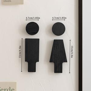 ป้ายห้องน้ำไม้ดีไซน์เรียบง่ายทันสมัยสำหรับชายหญิง ตกแต่งโรงแรม ห้องน้ำ กระจกติดผนัง งานฝีมือสำหรับตกแต่งบ้าน - Product Image 3