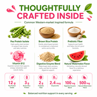 Gummies protéinés végétaliens formule personnalisée 60 unités avec fibres prébiotiques et enzymes digestives – Collation nutritive quotidienne Marque privée