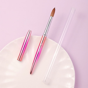 100% Natural Kolinsky Acrylic <b>Nail</b> Brush Metal Handle OEM ODM Powder Brush for <b>Nail</b> <b>Extension</b> - Product Image 3