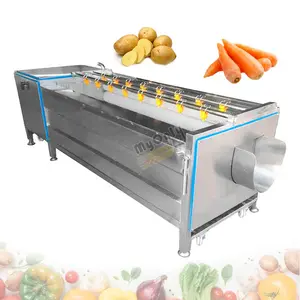 Automatic Fruit and Vegetable Wash Equipment Carrot Cassava Turmeric Yam Potato Washing Peeling Machine