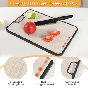 Tablas de Cortar de Paja de Trigo y PP Antibacterianas, Aptas para Lavavajillas, Fáciles de Limpiar, de Doble Cara, con Revestimiento de Titanio Puro, Nuevo Diseño - Product Image 2