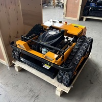 Tondeuse robot SDLOT à chenilles télécommandée de qualité industrielle, à essence, châssis en acier, bac de ramassage de 150 L, vente en gros