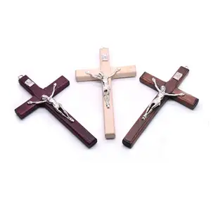 Wood Cross Crucifix Wood 4.7Inches Religious Jesus Blessing Charms für DIY Craft Favor